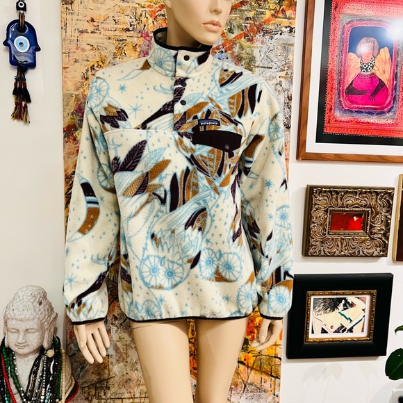 PATAGONIA SYNCHILLA Sweater Pullover Unisex Size M Snaps Closure Long Sleeves - Picture 5 of 15